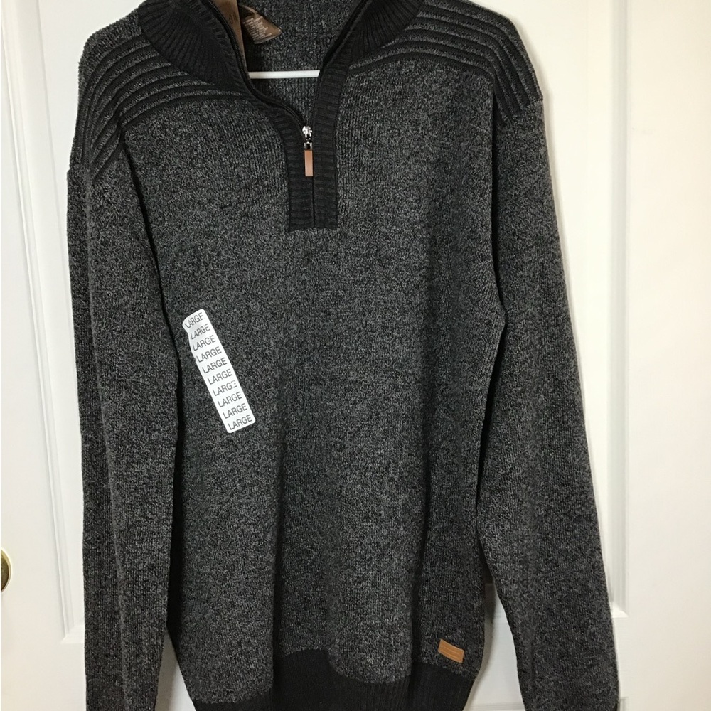 The Image Gray 1/4 Zip Sweater L/S with High collar